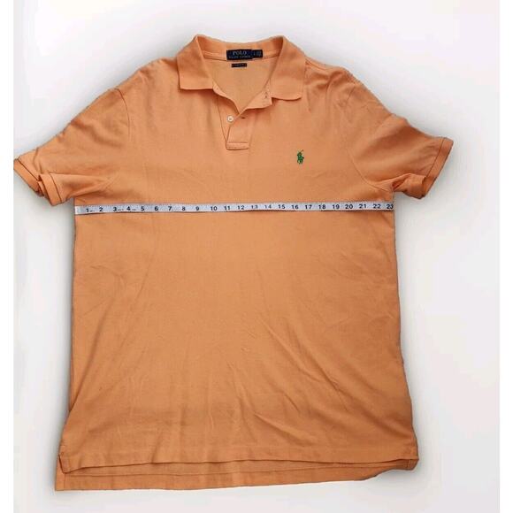 Ralph Lauren Polo Shirt Mens Size Large Orange Casual Short Sleeve Classic Fit - Picture 3 of 6